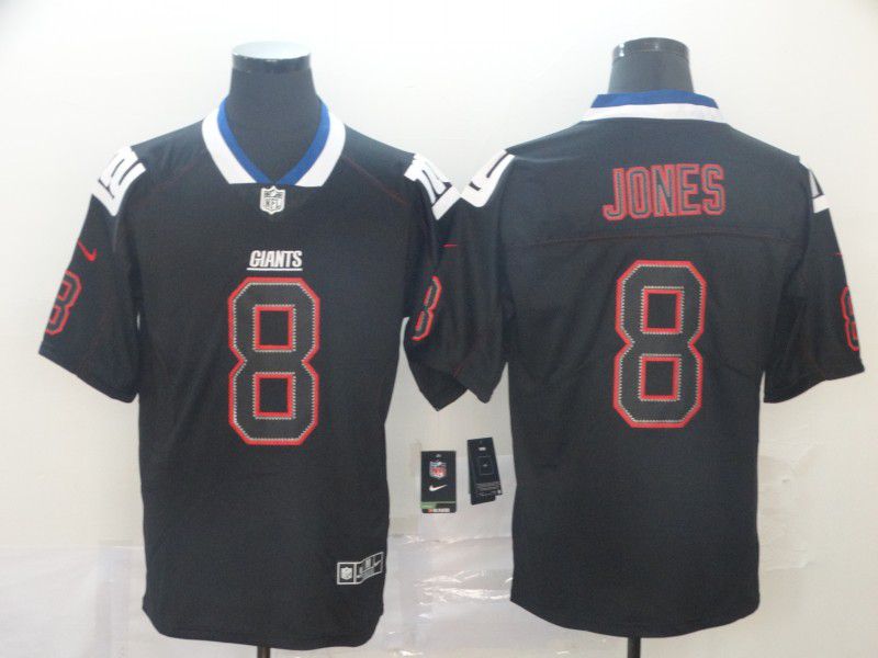 Men New York Giants #8 Jones Black Nike Lights Out Black Color Rush Limited Jersey->new york giants->NFL Jersey